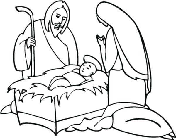 600x479 Mary And Joseph Travel To Bethlehem Coloring Sheets Kids Coloring
