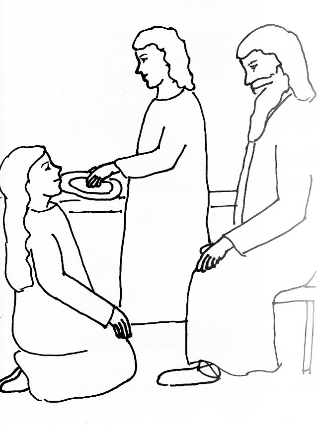 640x857 Bible Story Coloring Page For Jesus, Martha And Mary Free Bible