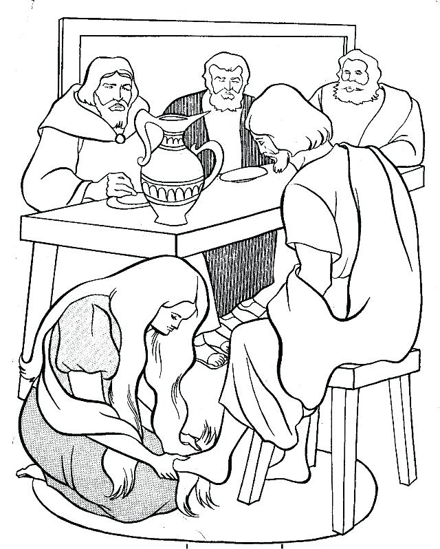 640x798 Mary And Martha Coloring Page Mary And Martha Preschool Coloring