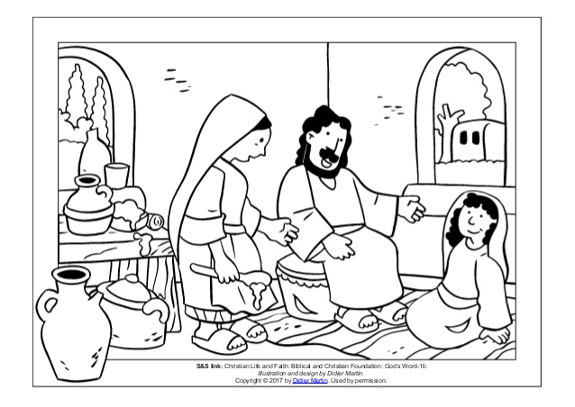 638x452 Coloring Page Meals With Jesus Martha And Mary