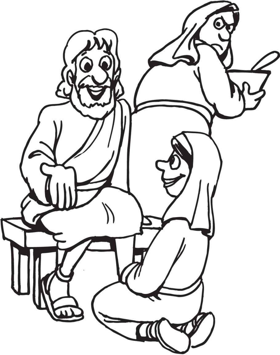 910x1152 Download Stylish Mary And Martha Coloring Page For Free