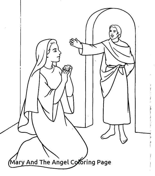 640x724 Angel Talks To Mary Coloring Page Beautiful Angel Coloring Pages