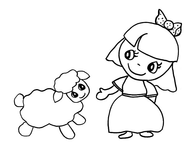 600x464 Mary Had A Little Lamb Coloring Page Cartoon Of Mary Had A Little
