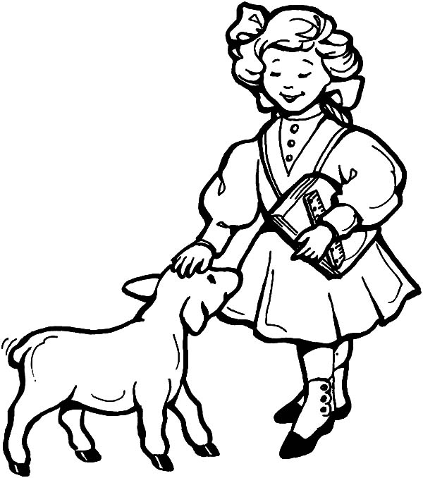 600x678 Mary Had A Little Lamb Coloring Pages Printable Free Coloring Sheets