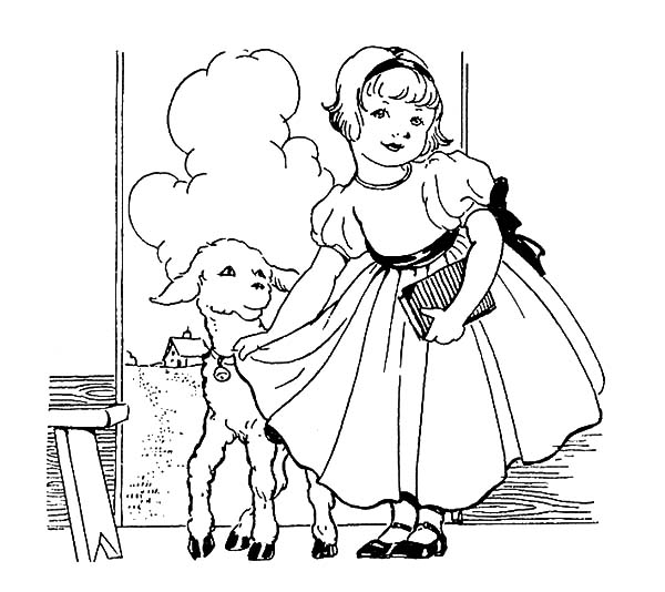 600x534 Beautiful Mary Had A Little Lamb Coloring Pages Color Luna
