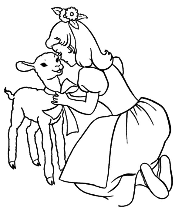 600x685 Mary Had A Little Lamb And She Talking To Her Coloring Pages