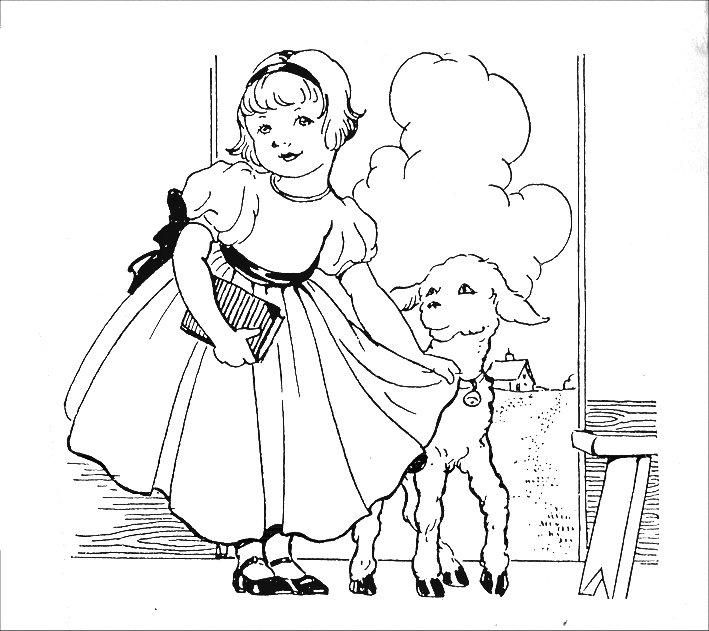 709x631 Mary Had A Little Lamb Coloring Pages