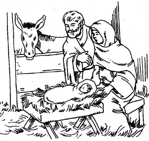 520x492 Nativity Coloring Page