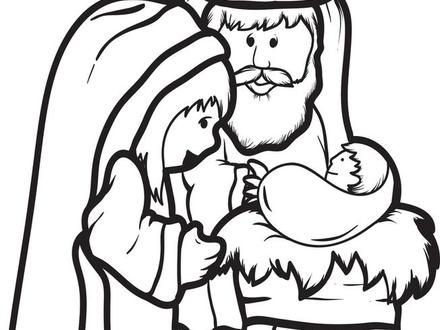 Mary Joseph Jesus Coloring Pages