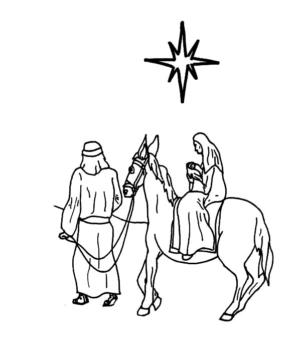 Mary Joseph Jesus Coloring Pages_