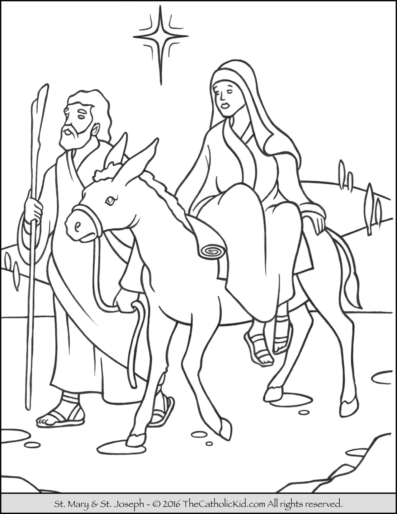 1275x1650 Mary Joseph To Bethlehem Advent Coloring Page