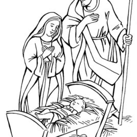 268x268 Coloring Page Mary Joseph Baby Jesus Archives
