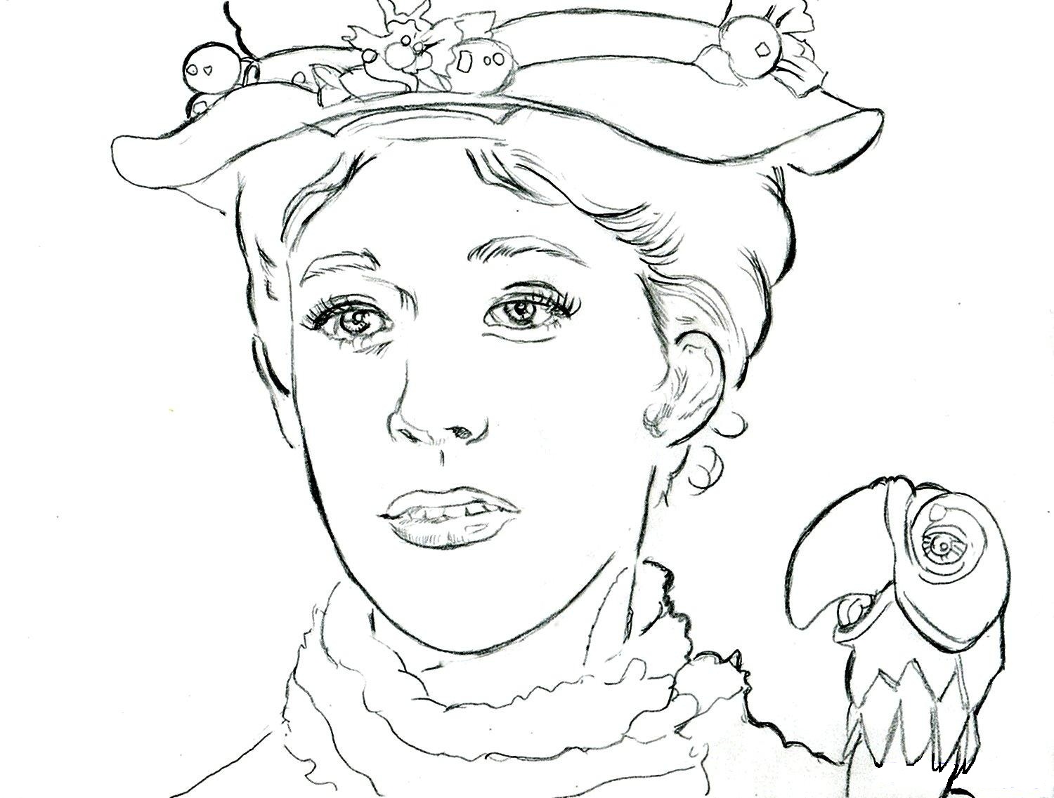 1500x1137 Mary Poppins Coloring Pages