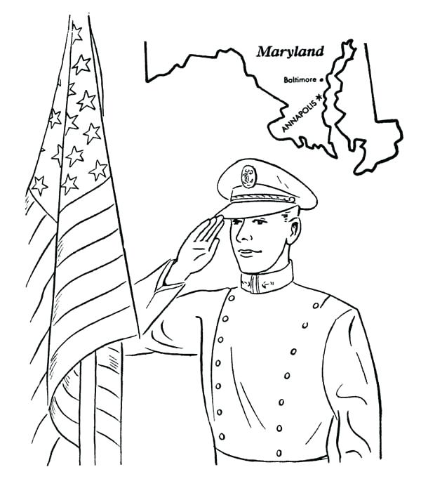 600x692 Maryland Coloring Pages Us Naval Academy In Celebrating Veterans