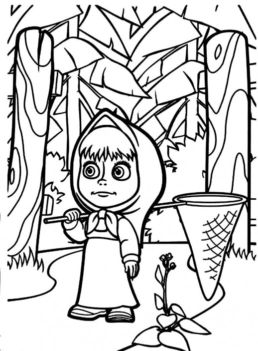 518x703 Masha Is Going To Catch Butterfly In Masha And The Bear Series