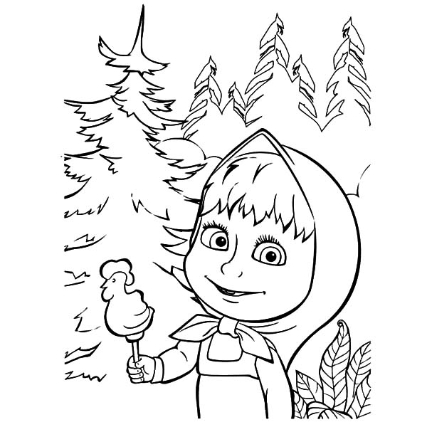 600x600 Masha And Bear Coloring Pages
