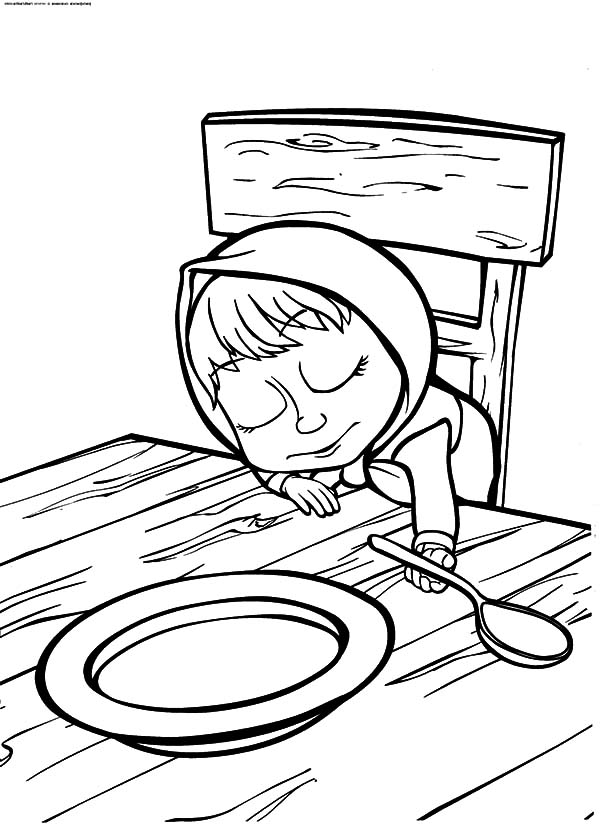 600x833 Masha And The Bear Coloring Pages Sleeping Masha