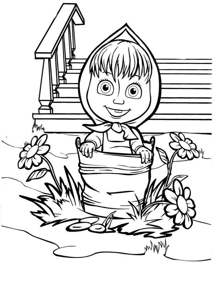 750x1000 Masha The Bear Coloring Pages. Download Print Mascha