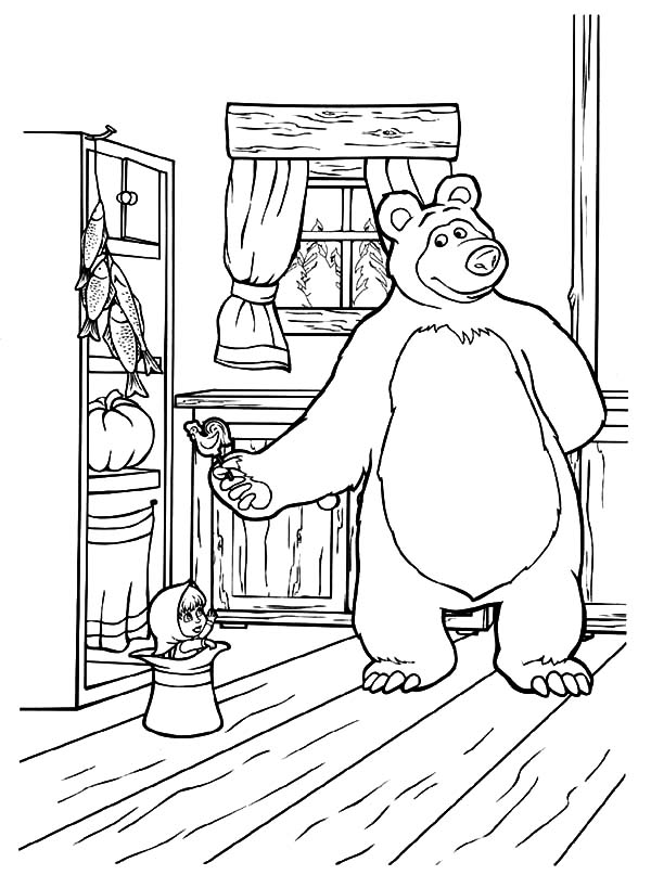600x819 Masha And The Bear Bring Masha Delicious Candy Coloring Pages