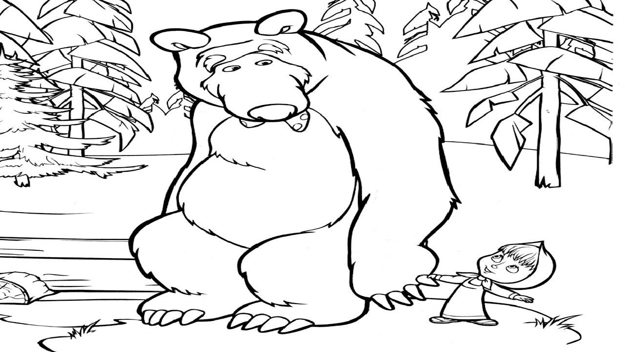 1280x720 Masha And The Bear Coloring Pages