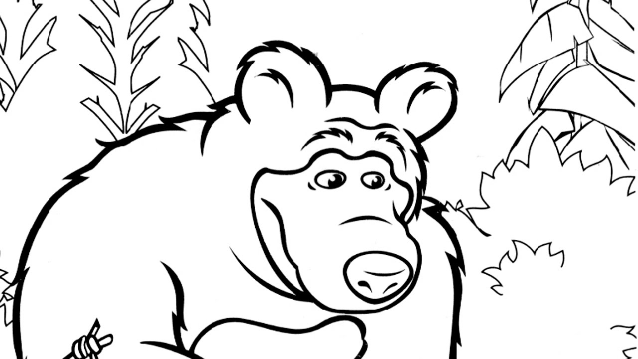 1280x720 Masha And The Bear Coloring Pages