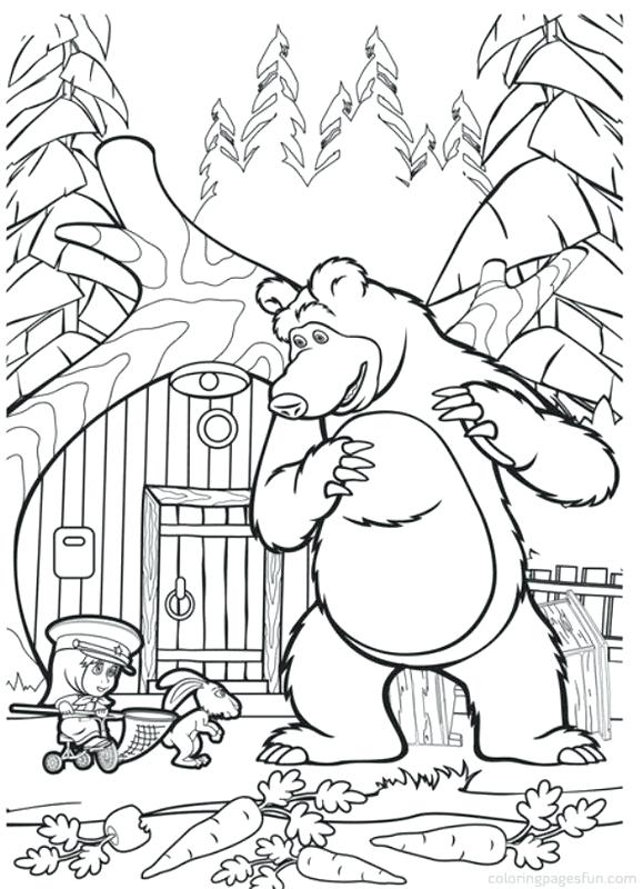 579x800 Masha And Bear Colouring Pages The Coloring Free