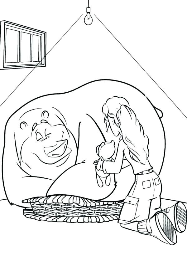 600x850 Masha And The Bear Coloring Pages To Print Little Brown Picture