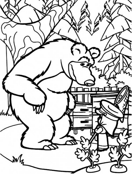 452x600 Masha E Urso Bear Boomerang Desenhos Imprimir Colorir Pintar (4