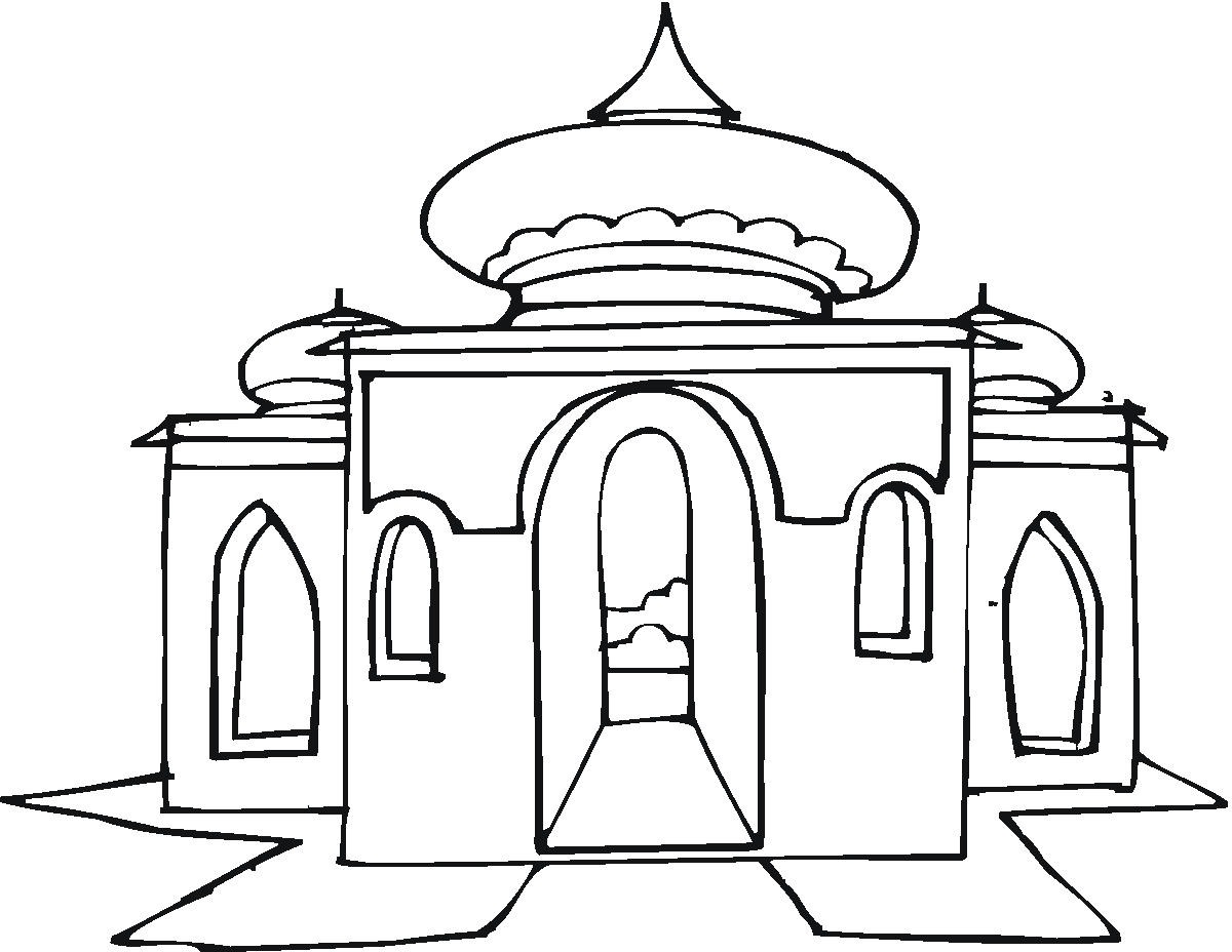 1200x928 9 Mewarnai Gambar Masjid Bonikids Coloring Page