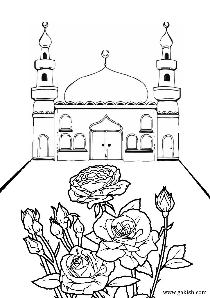 723x1024 Masjid Coloring Pages, Mosque Coloring Pages