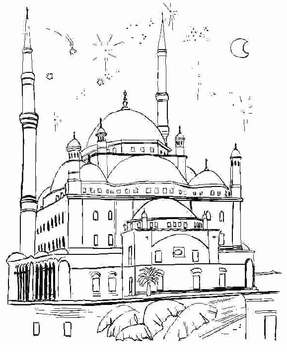 578x720 Pics Photos Mosque Coloring Page Free Mosque Online Coloring
