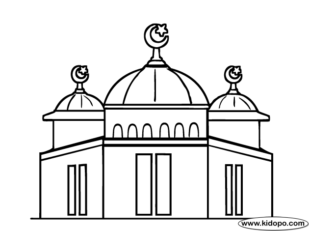 630x470 Drawn Mosque Colouring