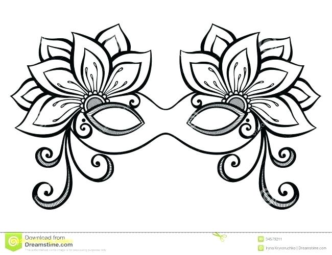 650x500 Masquerade Coloring Pages Drawn Masks Fancy Mask Pencil And