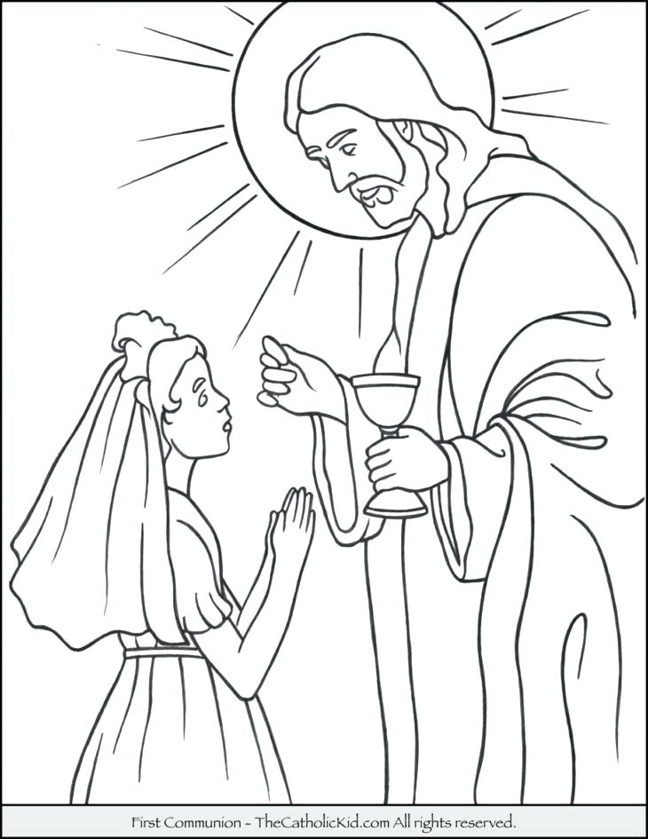 730x945 Catholic Mass Coloring Pages First Communion Girl Coloring Pages