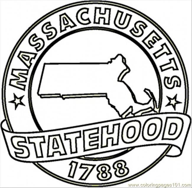 650x637 Commonwealth Of Massachusetts Coloring Page