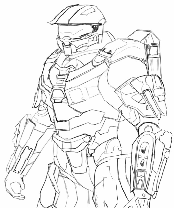 722x864 Master Chief Coloring Pages Halo Master Chief Coloring Pages