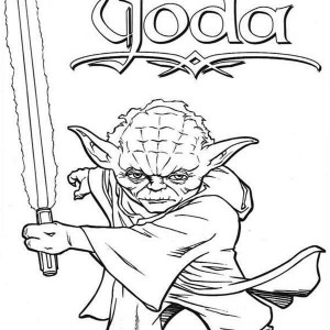 300x300 Master Yoda Swing Light Saber In Star Wars Coloring Page Batch