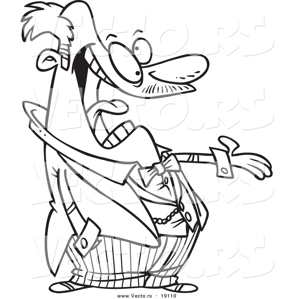 1024x1044 Vector Of A Cartoon Happy Mayor Gesturing