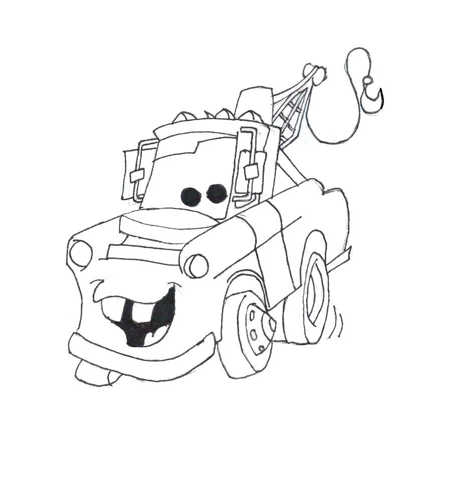 900x999 Simple Tow Mater Coloring Pages Free Awesome Disney Gallery
