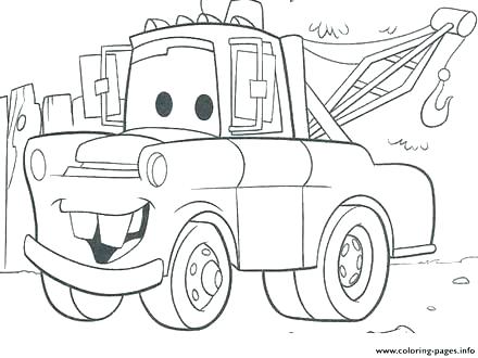 440x330 Tow Mater Coloring Pages Tow Mater Coloring Pages Free Stock Cars