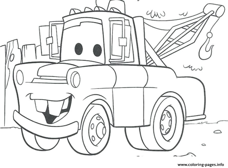 888x652 Color In Pages Mater Coloring Pages Free Cars Mater Coloring Pages