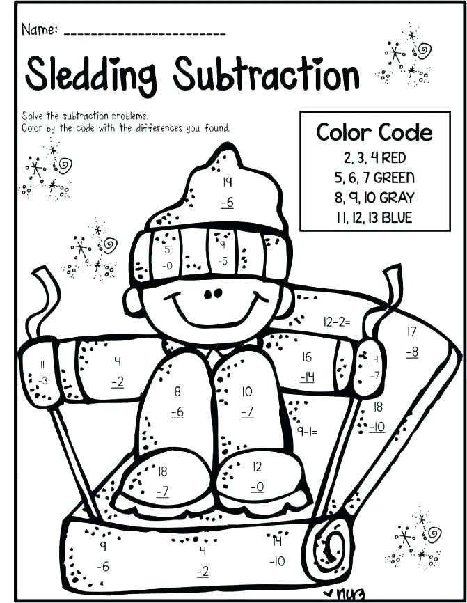 671x866 Subtraction Coloring Pages