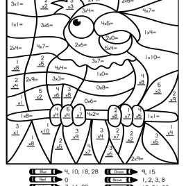 268x268 Maths Colour By Numbers Worksheets All About Coloring Pages