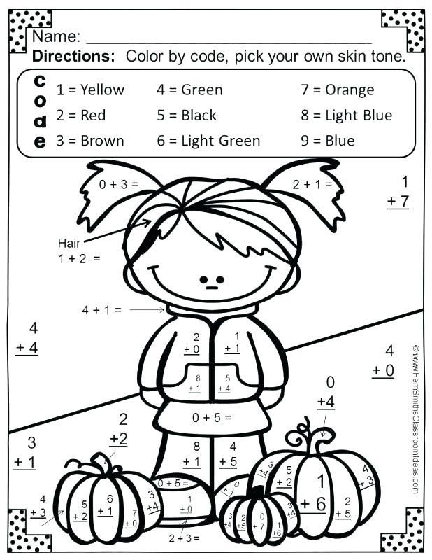 618x800 First Grade Coloring Pages Free Color By Number Addition