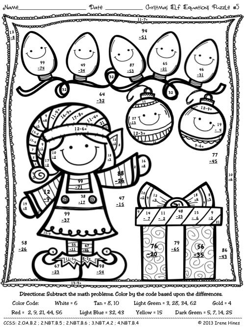 500x667 Free Math Christmas Coloring Sheets Christmas Math Coloring Pages