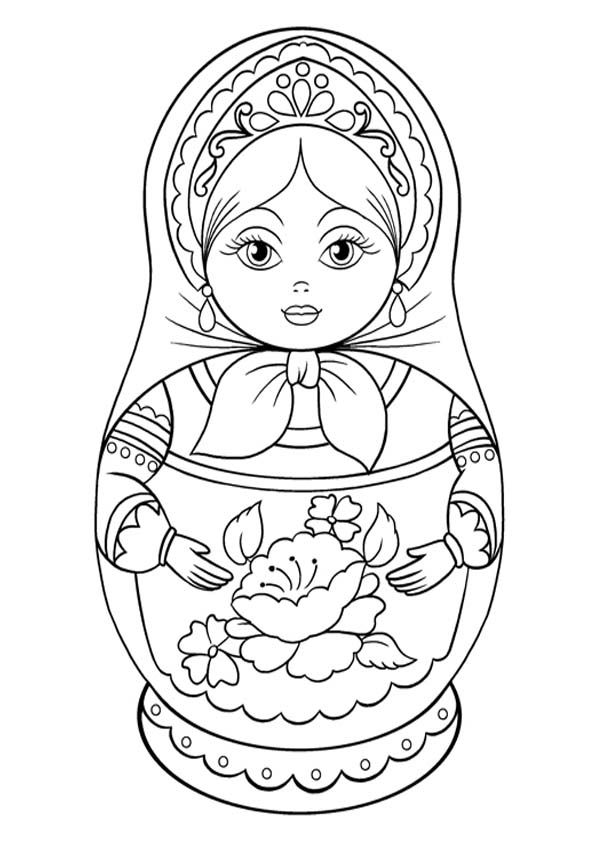 595x842 Matreshka Raskraska Dlya Detej 14.jpg Adult Coloring