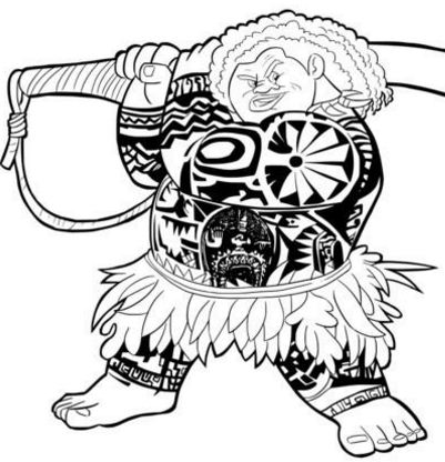 401x416 Moana And Maui 2 Coloring Page