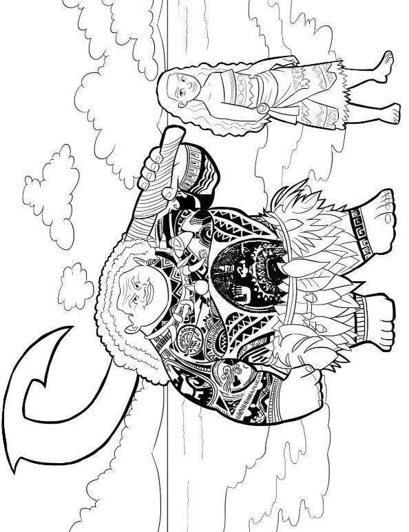 594x772 Coloring Page Moana And Maui Moana {Disney} Moana