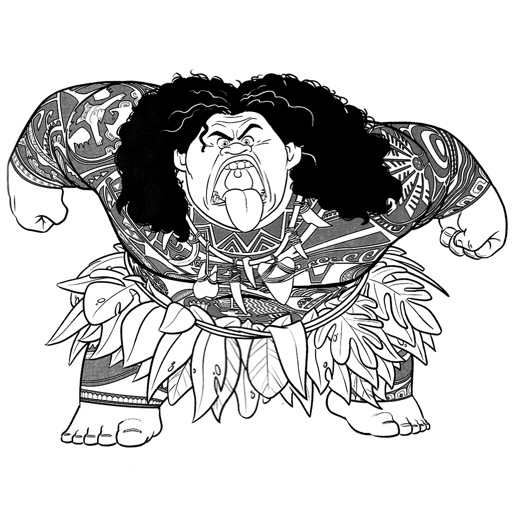 1024x1024 Coloring Pages Maui Walt Disney Character