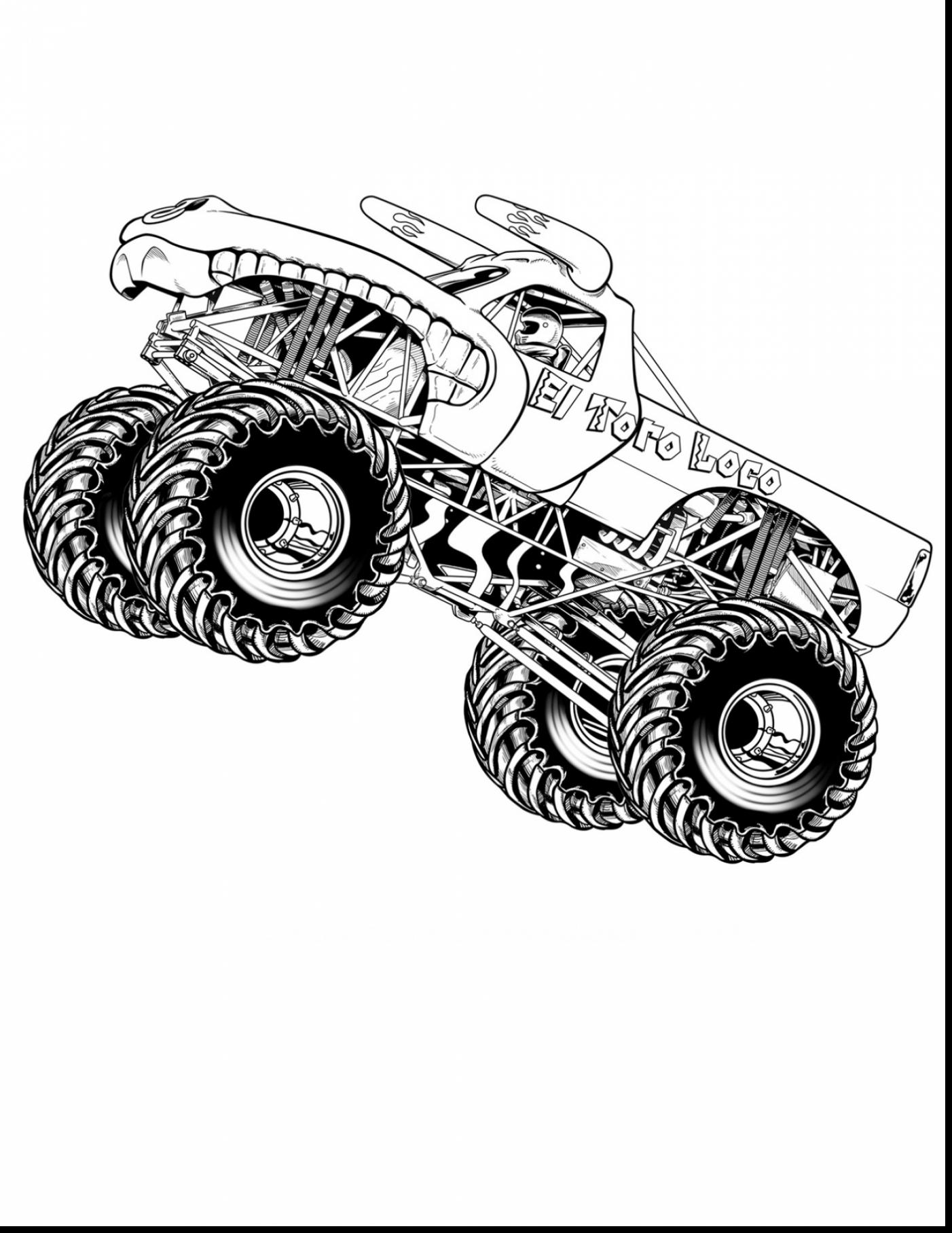1402x1815 Grave Digger Monster Truck Coloring Page On Colouring Pages